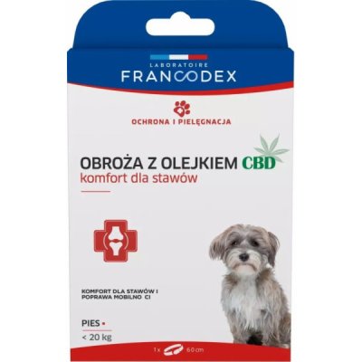 Francodex Obojek s CBD olejem 60 cm pro psy vážící méně než 20 kg – HobbyKompas.cz