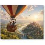 Plakát – Let balónem nad hradem v údolí 100 × 80 cm Bez rámu Bez rámu Ne – Hledejceny.cz