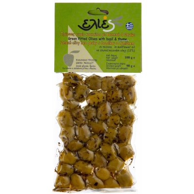 Ilida Olivy zelené bez pecky s bazalkou a tymiánem 100 g – Hledejceny.cz