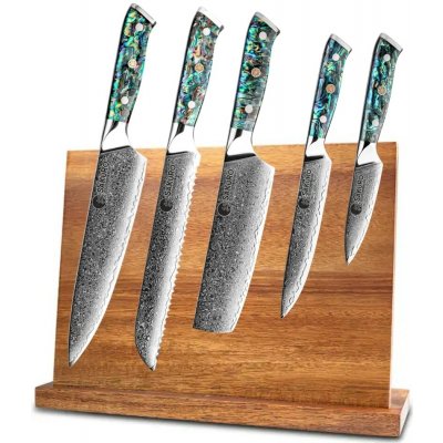 Sakuro Kuchyňský set 5 nožů SaKuRo Ocean Shell z damaškové oceli – Zboží Mobilmania