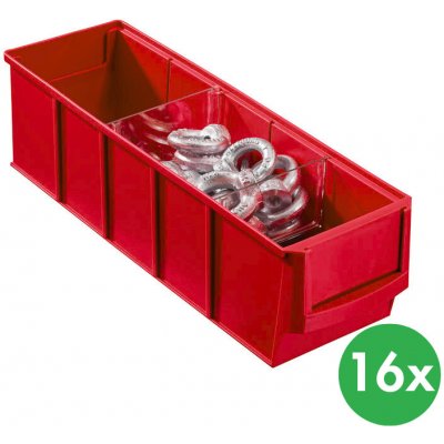 Allit Plastový regálový box ShelfBox 91 x 300 x 81 cm červený – Zboží Dáma