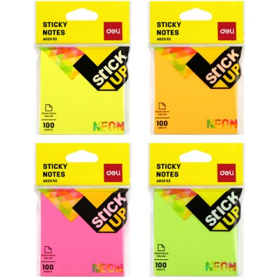 DELI GROUP CO., LTD. Bloček samolepící STICK UP neon 76 x 76mm 100l DELI EA02302 mix – Hledejceny.cz