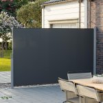 SONGMICS Boční markýza zatahovací tmavě šedá 180 x 400 cm – Zboží Mobilmania