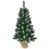 Vánoční stromek MagicHome Stromček Vianoce Nico jedľa v jute zasnežené konce 90 cm