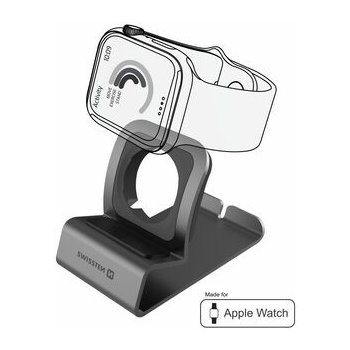 SWISSTEN Hliníkový stojánek pro Apple Watch šedá 25005200