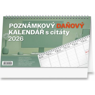 Stolní Poznámkový daňový s citáty 2025 – Zboží Dáma