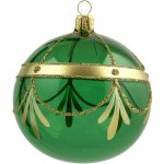 Bella Rose Skleněná vánoční ozdoba Baňka Zelená Lesk 2, zelená barva, sklo – Zboží Mobilmania