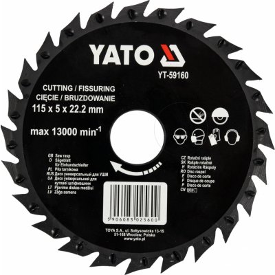 Rotační rašple pilková 115 mm Yato YT-59160 – Zboží Dáma