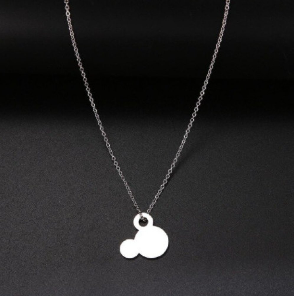 Fashion Jewelry náhrdelník z chirurgické oceli s přívěskem Mickey Mouse  stříbrný FN-31 | Srovnanicen.cz