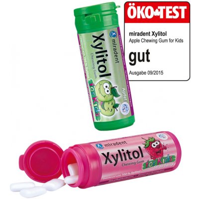 Miradent Xylitol DĚTSKÉ žvýkačky JAHODA 30 ks – Zboží Dáma
