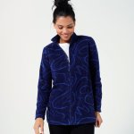 Fleecová mikina na zip s potiskem nám. modrá – Zboží Dáma