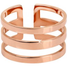 Troli trojitý prsten z růžově pozlacené oceli 75 rose gold TO1871