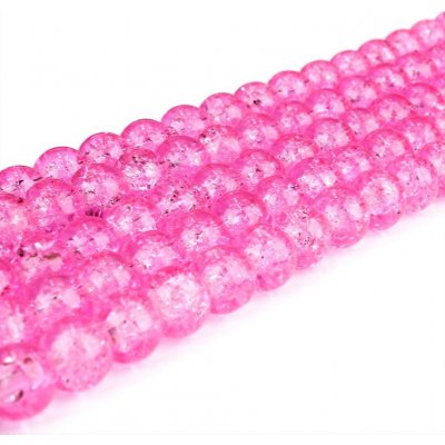 Praskané korálky - růžové - ∅ 6 mm - 10 ks – Zboží Dáma