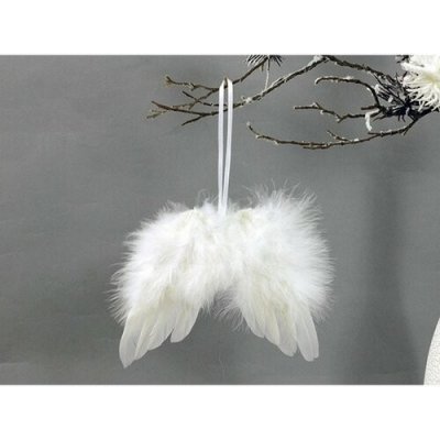 Andělská křídla z peří 18 x 16 cm bílá – Zboží Mobilmania