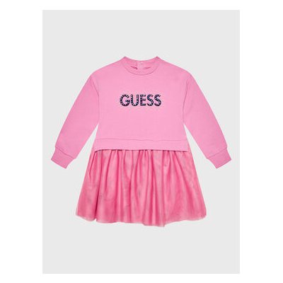 Guess Každodenní šaty ARK KAV Růžová Regular Fit – Zboží Mobilmania