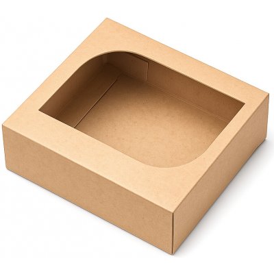 KRAFTHOUSE.EU Kraftová dárková krabička čtvercová s okénkem KM-001KO Okno: Srdce – Hledejceny.cz