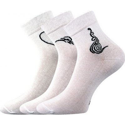 Boma dámské vzorované ponožky 3 páry Tatoo bílá – Zboží Mobilmania