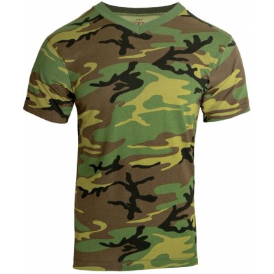 Rothco V-NECK krátký rukáv Woodland US Woodland