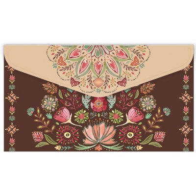 ARGUS Plastová obálka s drukem DL Floral scape, tmavě hnědá 16410389 – Zboží Živě