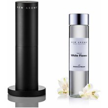 New Aroma difuzér Tower black 100 m2 + 200 ml olej White Flower aroma olej