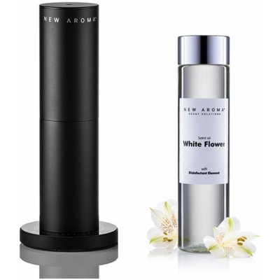 New Aroma difuzér Tower black 100 m2 + 200 ml olej White Flower aroma olej – Zboží Mobilmania