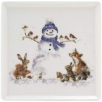Vánoční porcelánový talíř Wrendale Designs "Gathered All Around", 18 cm - Sněhulák – Hledejceny.cz