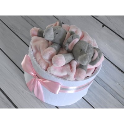 dortNEdort Jednopatrový plenkový dort pro dvojčata Miminko se narodilo a je mu asi měsíc pro holčičky – Zboží Dáma