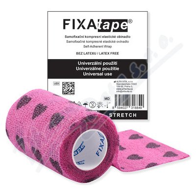 FIXAtape STRETCH samofix.obi. 7,5 x 450 cm růžo.srdce – Zboží Dáma