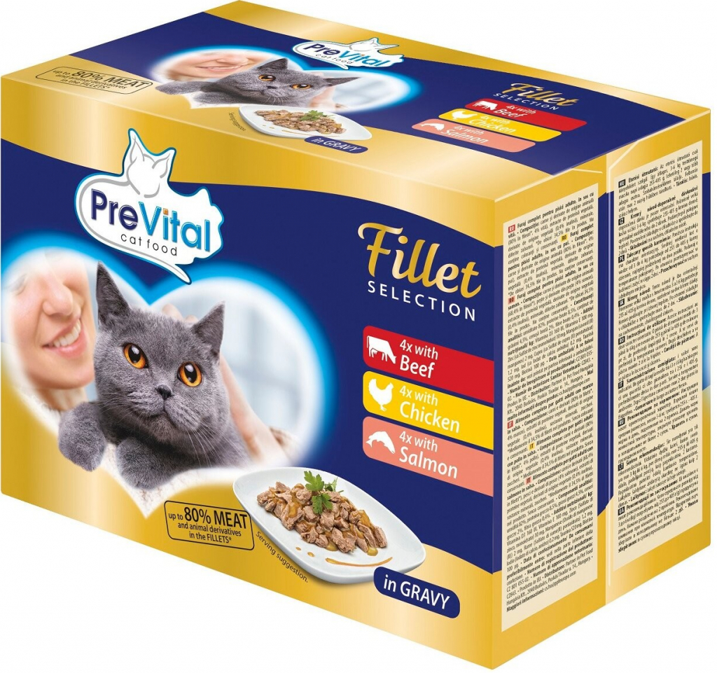 PreVital Naturel Kompletní krmivo pro dospělé kočky 12 x 85 g