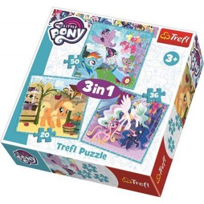 Trefl 34843 3v1 My Little Pony šťastné dny 20,36,50 dílků – Sleviste.cz