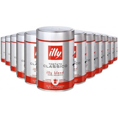 Illy Moka Tostato Normal Classico Arabica Mletá káva 12 x 250 g – Sleviste.cz