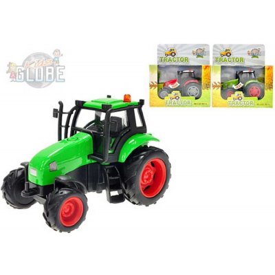 Kids Globe Traktor kovový 12 cm zvuk na setrvačník 3 barvy