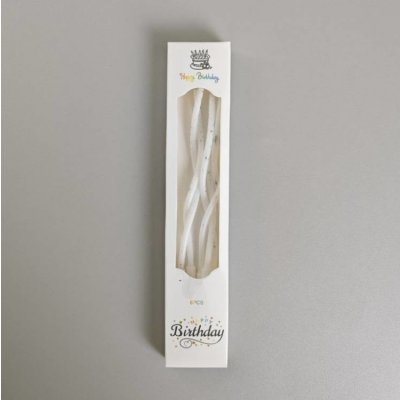 Dortisimo Svíčky spirálové bílé se stříbrným zdobením – Zboží Dáma