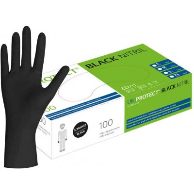Unigloves Uniprotect nitrilové černé 100 ks – Zboží Dáma
