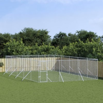 vidaXL Venkovní psí výběh stříbrný 600 x 1000 x 200 cm pozinkovaná ocel 9799.3190461 – Sleviste.cz