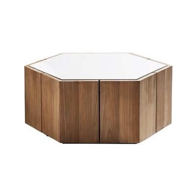 Tribu Hexagon 69x31 cm rám teak, deska glazovaný lávový kámen moss – Hledejceny.cz