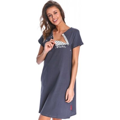 Kojící košile s potiskem na hrudi Tmavě šedá – Zboží Dáma