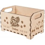 Ma Nu Dřevěný box na hračky pro psy s gravírováním Š: 25cm H: 15cm V:15cm Yorkšírský teriér – Zbozi.Blesk.cz