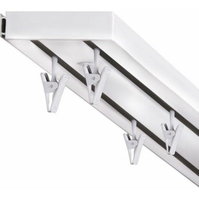 Záclonová kolejnice dvouřadá, 300 cm, plast, bílá – Zboží Dáma