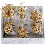 MEADOWLAND LTD Dekorace závěsná Různé druhy ve stojanu zlaté 9-11 cm set 16ks – Hledejceny.cz