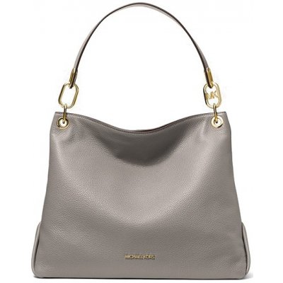 Michael Kors Trisha large kožená kabelka shoulder bag pearl gray šedá – Zboží Mobilmania