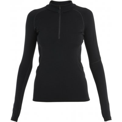 Icebreaker Dámské funkční triko Women 300 MerinoFine™ Polar LS Half Zip černá – Sleviste.cz