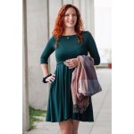 Krásná mamka celoroční kojicí šaty Amalie s kapsami mossy – Zboží Mobilmania