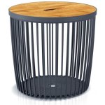 Prosperplast Univerzální koš CLUBO s bambusovým víkem antracit 38,6cm – Zboží Mobilmania