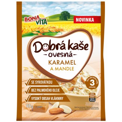 Bonavita Dobrá kaše ovesná karamel mandle 55 g – Zboží Dáma
