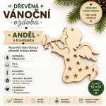 ADVIPO Dřevěný vánoční anděl s trumpetou 57 × 57 mm – Hledejceny.cz