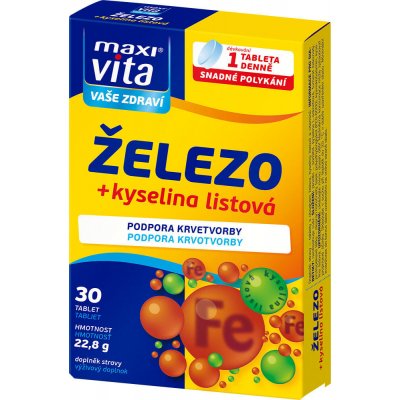 Maxivita železo + Kyselina Listová 30 tablet