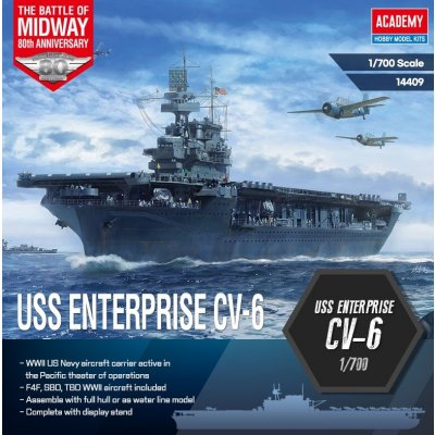 Academy USS Enterprise CV 6 Batte of Midway 1:700 – Sleviste.cz