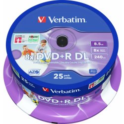 Verbatim DVD+R DL 8,5GB 8x, printable, spindle, 25ks (43667)