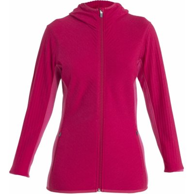 Icebreaker Wmns Descender LS Zip Hood Electron Pink/Tempo – Zboží Mobilmania